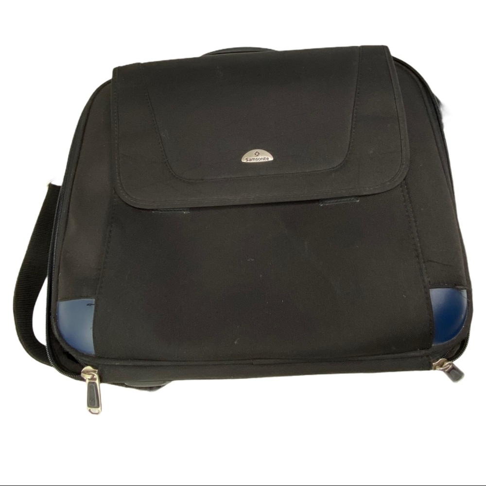 Samsonite Classic Laptop Bag Leather Canvas 15x14
